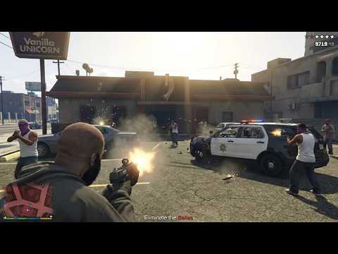 GTA 5 - Ballas Strip Club Shootout + Ten Star Escape