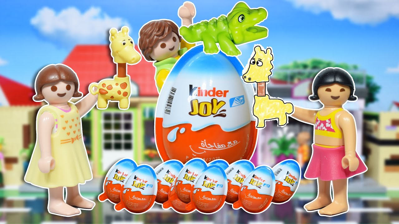 بيض المفاجأت ساندي عرفت الفرق بين الزرافة الحقيقيه و المزيفة - عائلة ساندي - قصص اطفال