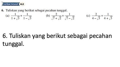 Latihan Intensif 4.2 No 6 | Bab 4 Indeks, Surd dan Logaritma | 4.2 Hukum Surd | Add Maths Form 4