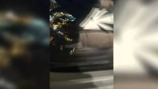 Plane passenger films moment flames shoot out of engine