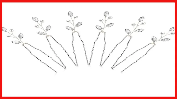 6 Pieces Pearl Crystal Bridal Hair Pins Rhinestone Flower Wedding Hair Piece Vintage Hair Accessory