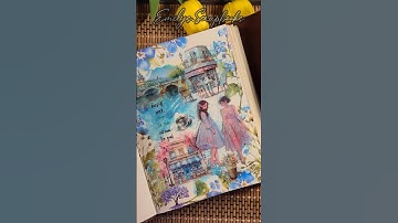 Asmr| ✨Tea party 🫖 #asmr #journaling #scrapbook #fun #art #washitape #watercolor #sticker #paper