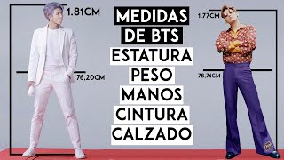 CONOCE LAS MEDIDAS DE BTS Estatura, Peso, Manos y Tallas de calzado