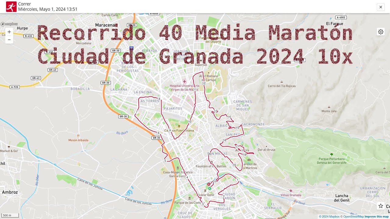 2024-05-01 Recorrido Media Maratón de Granada 2024 10x