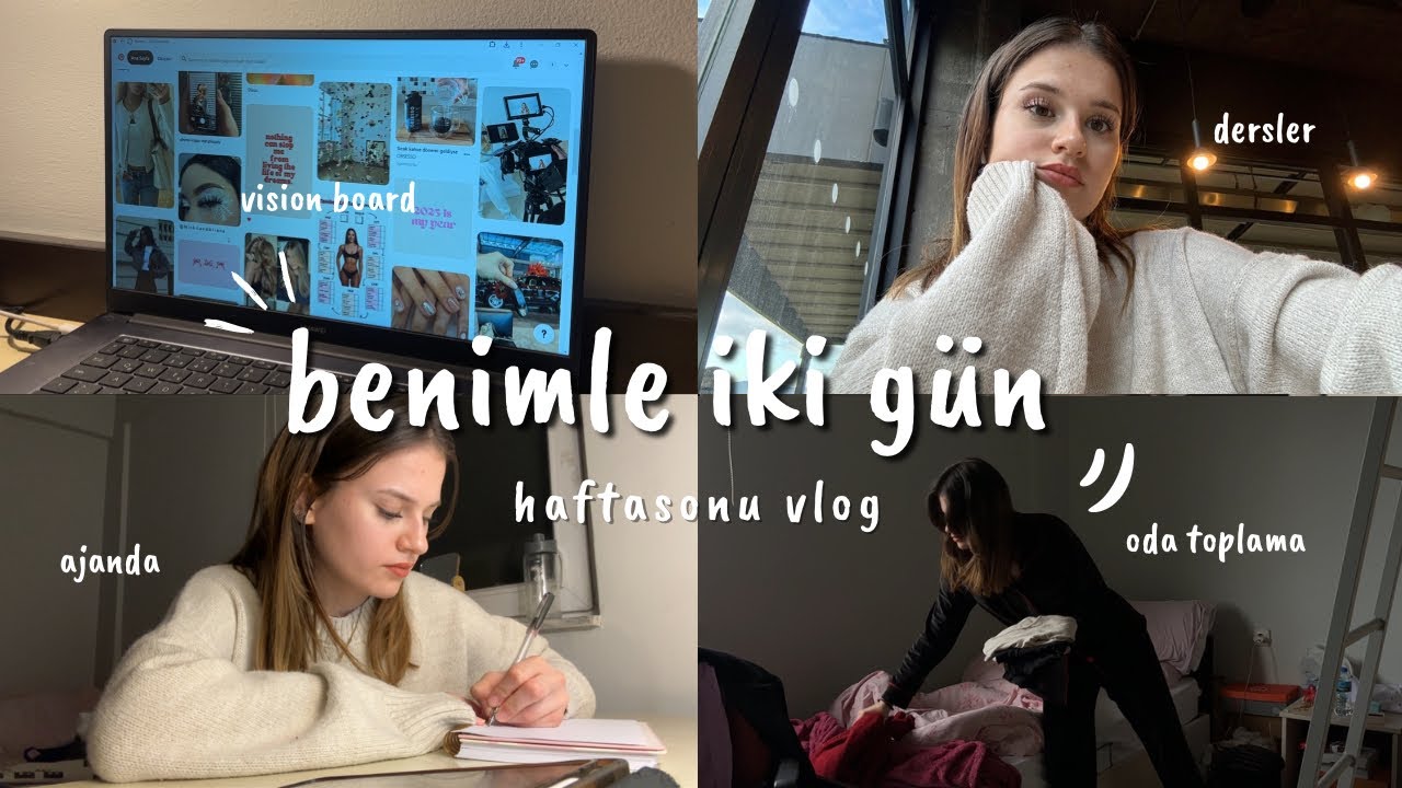 VLOG| Haftasonu Nasıl Geçiyor, Vision Board, Temizlik, Ders #vlog