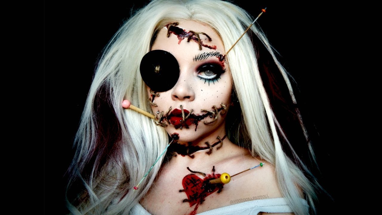 MAQUIAGEM HALLOWEEN (BONECA DE VOODOO) - Voodoo Doll Makeup 