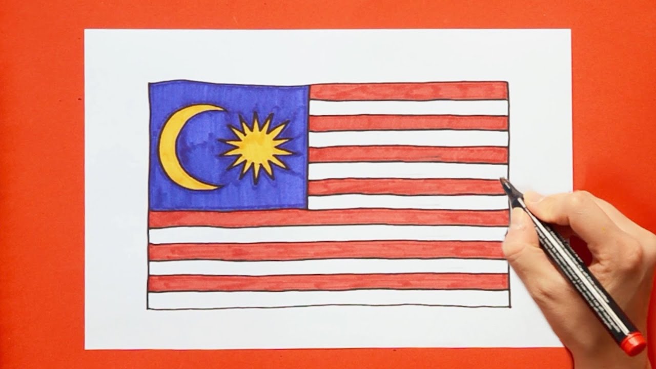 How to draw National Flag Of Malaysia - YouTube