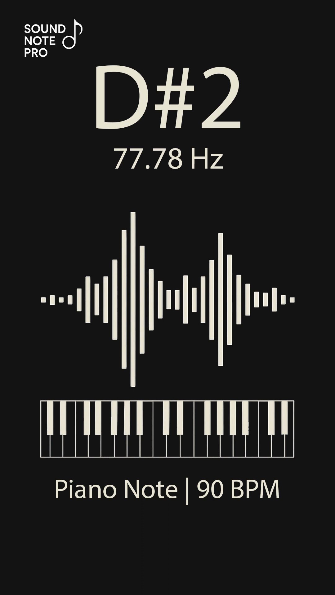 Piano Note D#2 – 77.78 Hz | Tuning Tone & Pitch Training – Sound