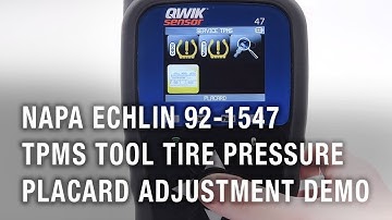 NAPA Echlin 92-1547 TPMS Tool Tire Pressure Placard Adjustment Demo