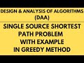 Single Source Shortest Path Problem with Example using Greedy Method |L-25||DAA|