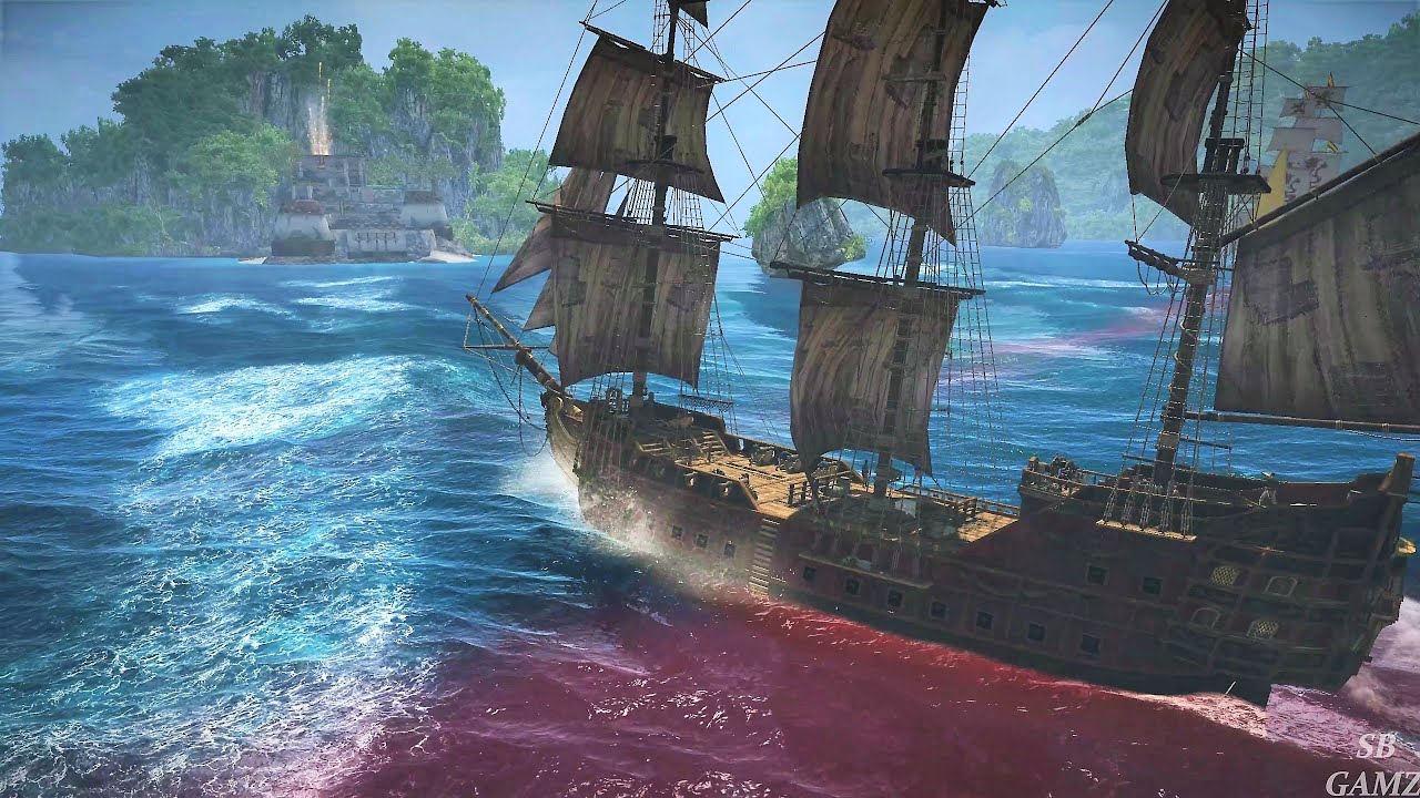 Assassin's Creed Black Flag Queen Anne's Revenge Destorying Chinchorro Fortress Naval Combat 4K