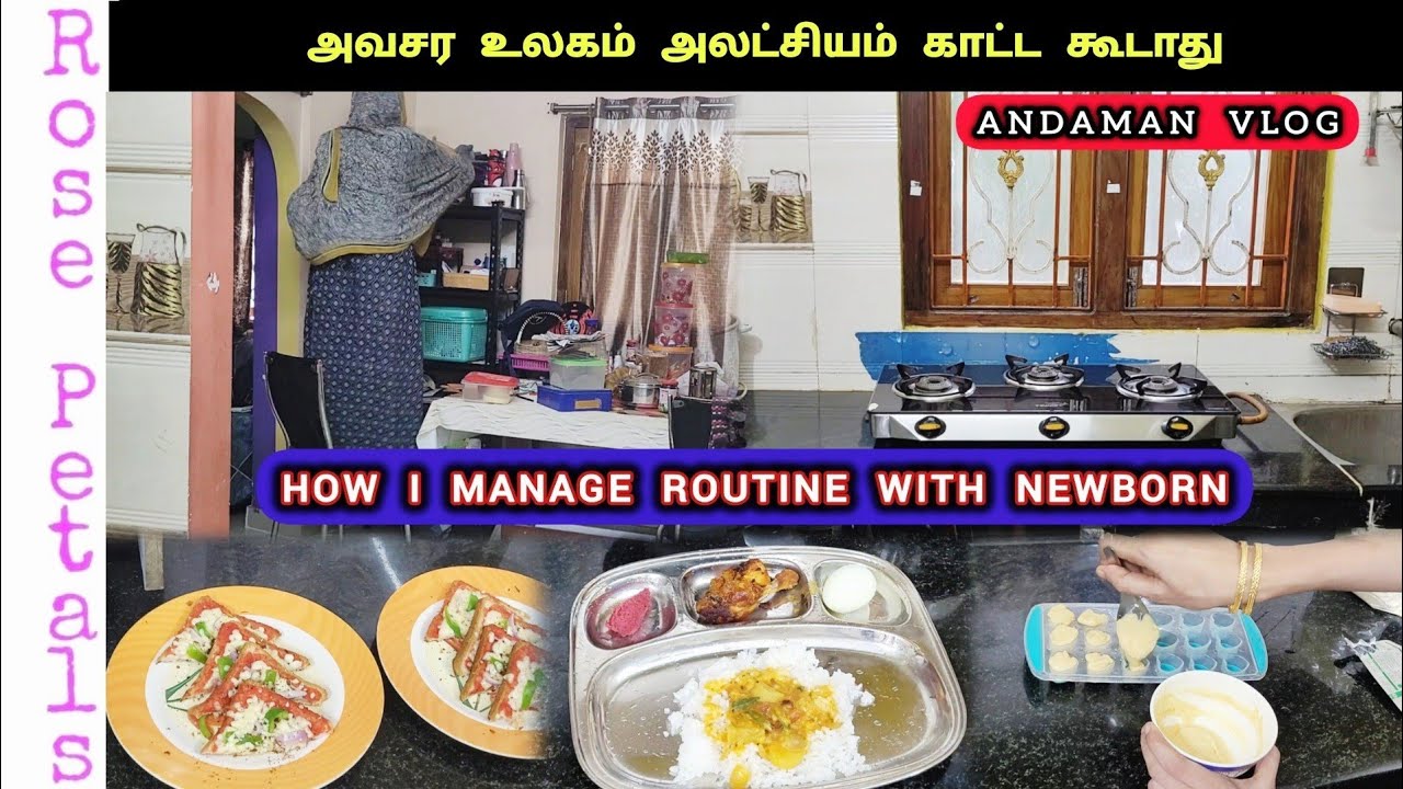 🔥வீட்ல வேலை பார்க்கிறது அவ்ளோ ஈஸியா? How I manage routine with new born/ Rose petals