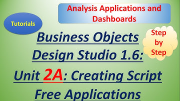 BusinessObjects Design Studio 1.6: Unit 2A: Tutorial: Create Script Free Applications