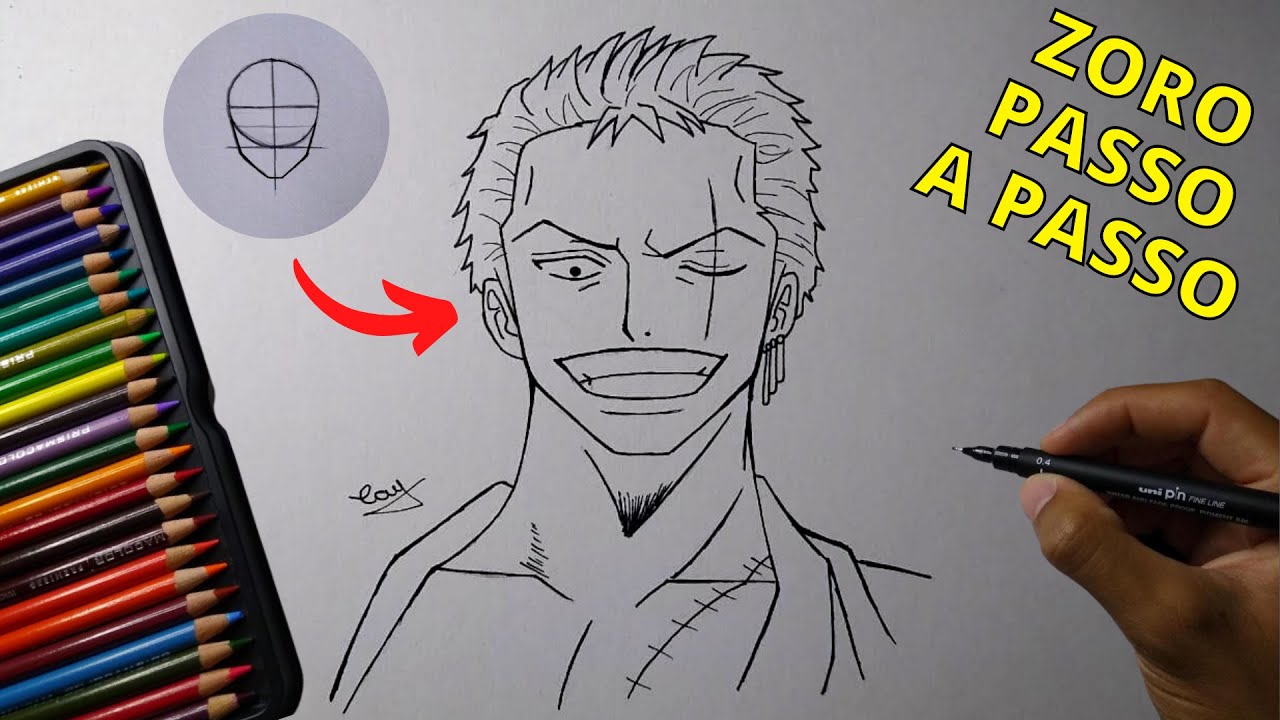 Desenhos para colorir de rosto de Roronoa Zoro - Desenhos para