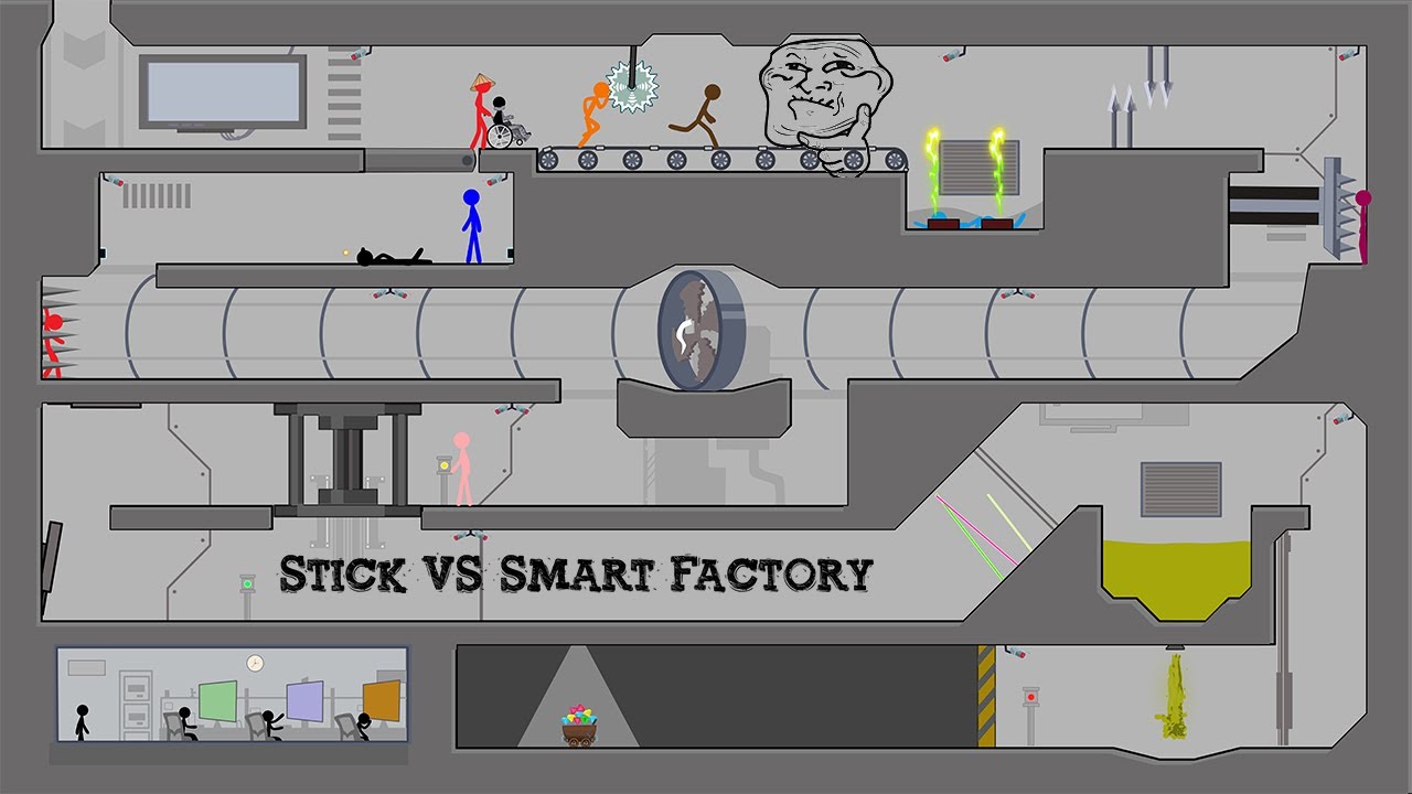 Stick VS Factory 2 full. Stickman Obstacle Course