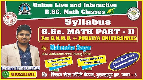 B.Sc Math Part-2 Syllabus B.N.M.U. and Purniya university
