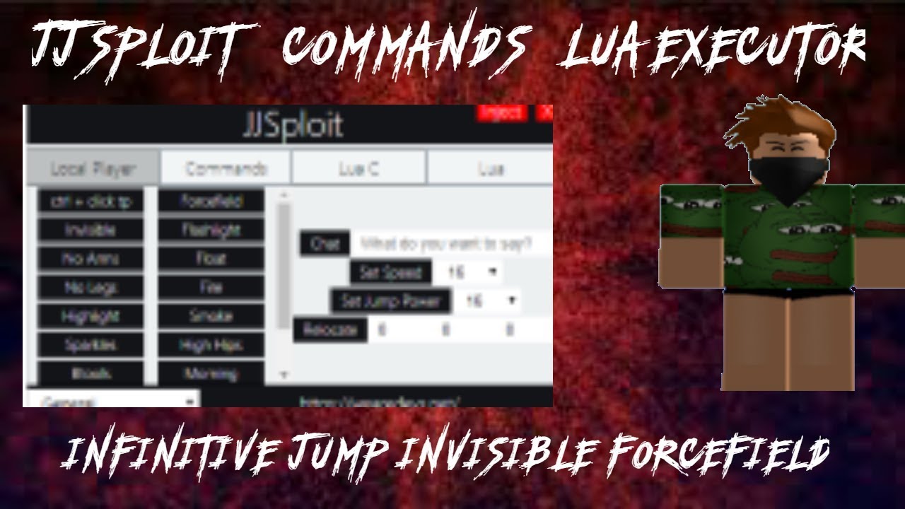 Jjsploit V4 Commands Lua C Executor Level 4 Roblox Exploit Youtube - new roblox exploit jjsploit v4 full lua exe admin cmds