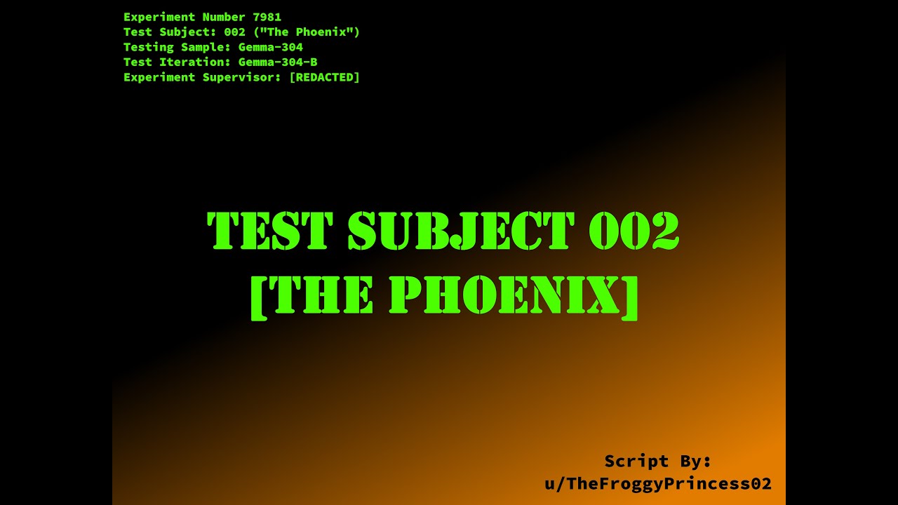 Test Subject 002 (The Phoenix) - ASMR RP [Scientist listener] [M4A] [TW ...