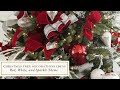 Christmas Tree Decorations Ideas | Red, White, and Sparkle Theme