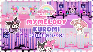 Building a MY MELODY & KUROMI FLOOR - SPEEDBUILD - Hello kitty cafe - Roblox