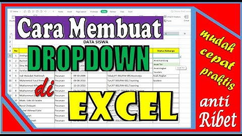 Cara Membuat Menu Drop Down List di Excel