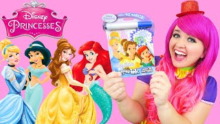 Coloring The Disney Princesses Magic Reveal Ink Coloring Book | Imagine Ink Marker