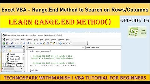 To Search Last Row, Column, or Cell in Excel VBA with the Range.End Method (Part 1 of 3)