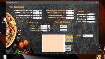 Ordering system(Pizza Ordering System) VisualBasic.net (Simple System)