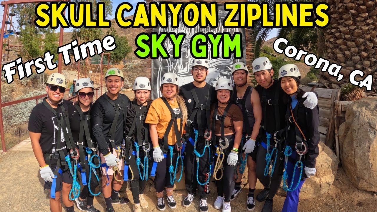 First Time Trying Skull Canyon Ziplines Sky Gym Obstacles YouTube