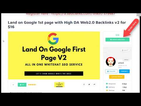 Land on Google 1st page with High DA Web 2 0 Backlinks for $16 On SEOClerks