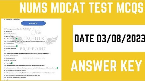 Download NUMS MDCAT 2023 Today Question Paper PDF & NUMS Answer Key | PMDC MDCAT MCQS