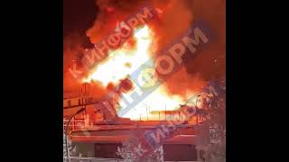 Крупный пожар в Сургуте. Горит СТО