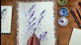 Honey Bees & Lavender in Loose Watercolour  how to Paint the Natural World for Beginners Tutorial