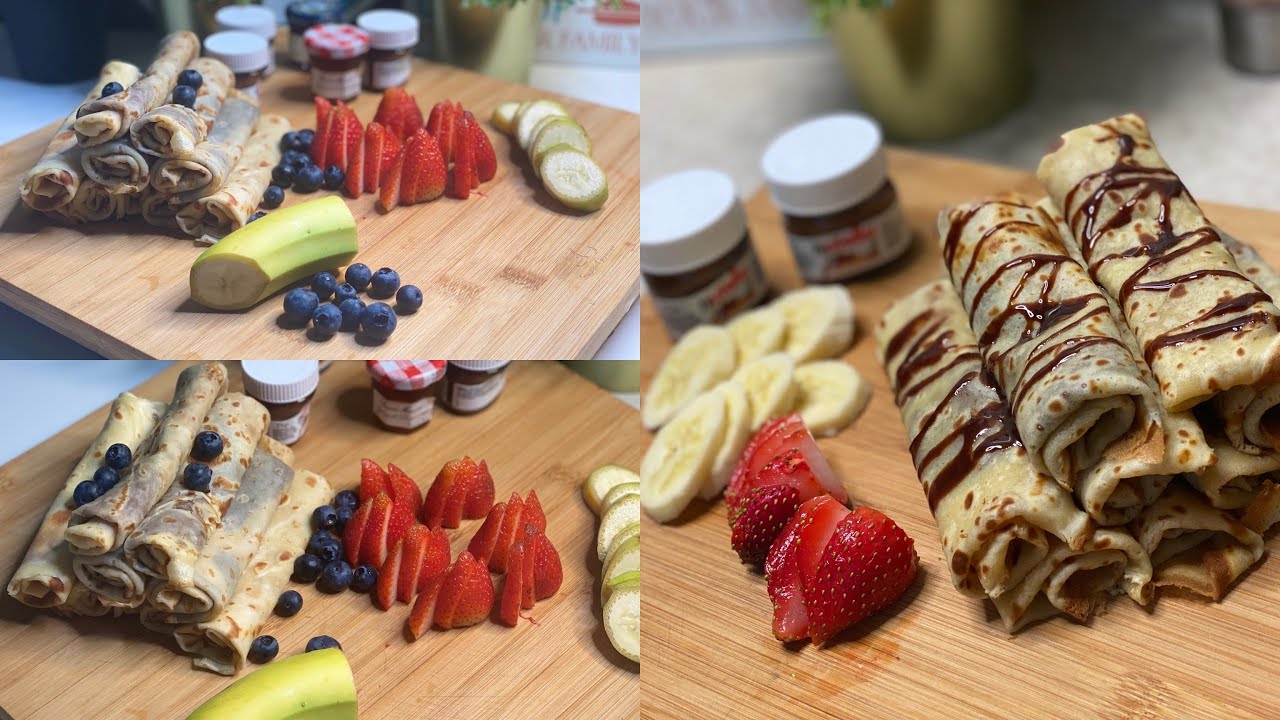 كريب حلو بمقادير مضبوطة ، سهل، ناجح، مع طريقة تقديم رائعة  crêpes sucrées ر 💯