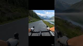 CYCLING ON ALPINE LAKE ROAD #shorts