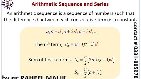 Add math IGCSE Chap 11 Ex 11.3 Explanation of formula for term example arithmetic sequence & series