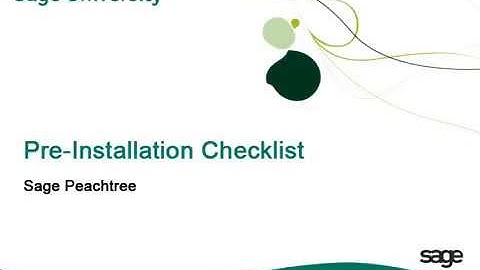 Pre Installation Checklist   Sage Peachtree Tutorial