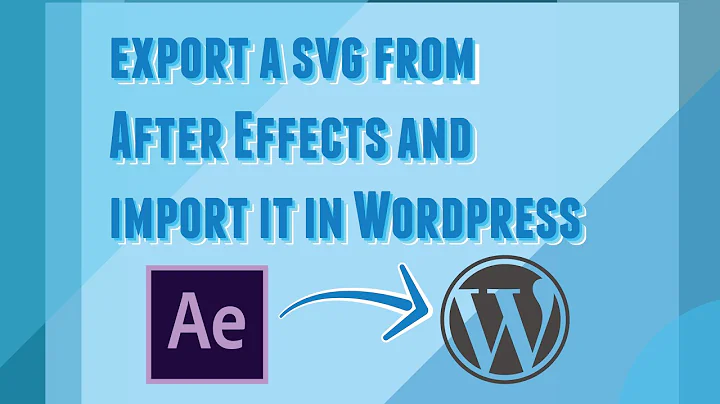 export svg animation from After Effects and import in Wordpress using Bodymovin  2/2