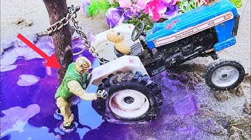 Diy Tractor Stuck in mud mini science load trolley tree help man |science project|KeepVilla,rv Hacks