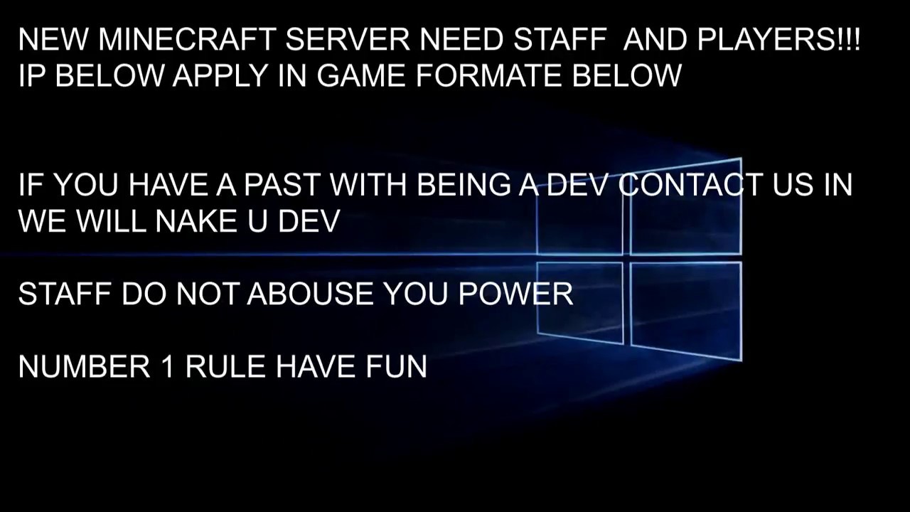 MINECRAFT SERVER NEED STAFF - YouTube