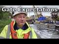 268. Replacing canal lock gates using a boat crane