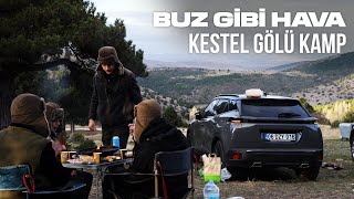 Buz Gi̇bi̇ Havada Efsane Kamp Odun Ateşi̇nde Et Sote Yaptik Konya Kestel Gölü