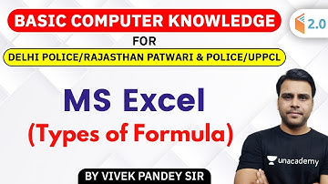 3:30 PM - Delhi & Rajasthan Police, Patwari, UPPCL | Computer by Vivek Pandey | MS Excel