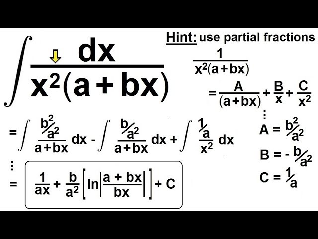 Calculus 2: How Do You Integrate? (51 of 300) Find the Integral of ...dx/[(x^2)(a+bx)]=? class=
