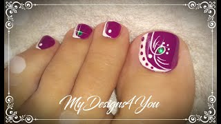 Beautiful Purple Toenail Art Design  ♥ Дизайн Ногтей Педикюр