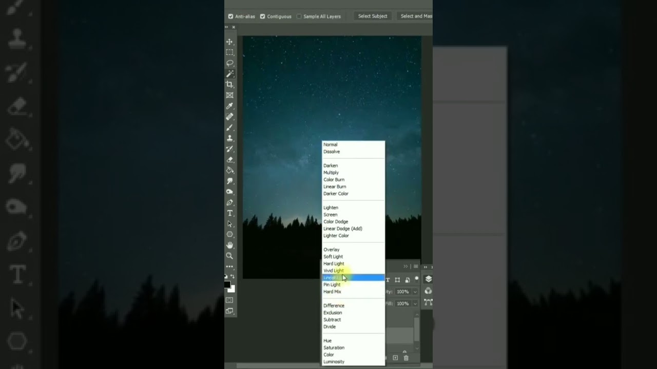Create Amazing night sky in#adobephotoshop in 20sec || Make Nights more better in#photoshop #shorts