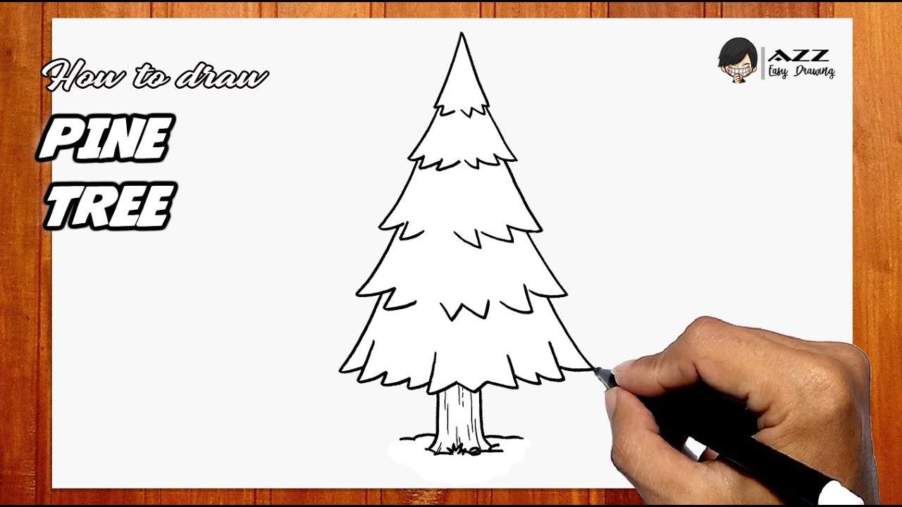 How To Draw A Pine Tree Step By Step - Youtube