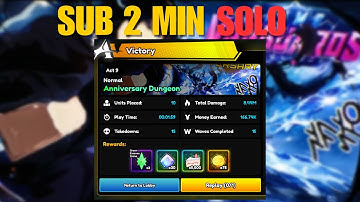 How to SOLO Anniversary Dungeon Act 9 FAST (SUB 2 MIN) | Anime Vanguards