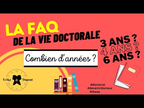 Vidéo: Combien d'années dure le doctorat en Inde?