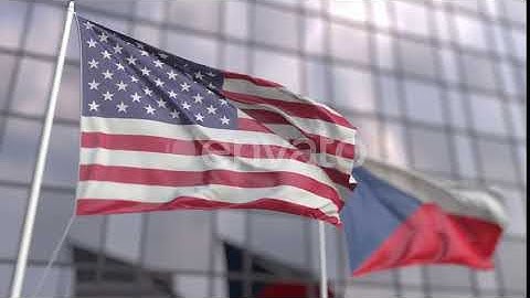Waving Flags of the USA and the Czech Republic | Motion Graphics - Envato elements